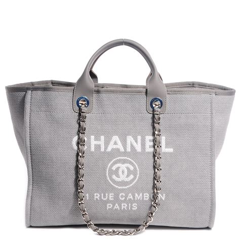 grey chanel tote bag|chanel classic bag size.